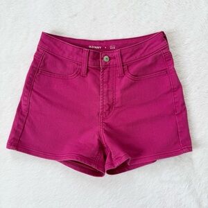 Old Navy Women’s Dark Pink High-Rise Wow Jean Shorts 3in Inseam Size 0